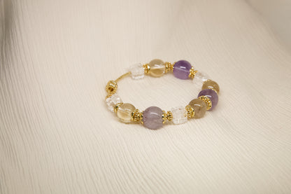 C014-紫超七・白阿賽・金髮晶・黃晶