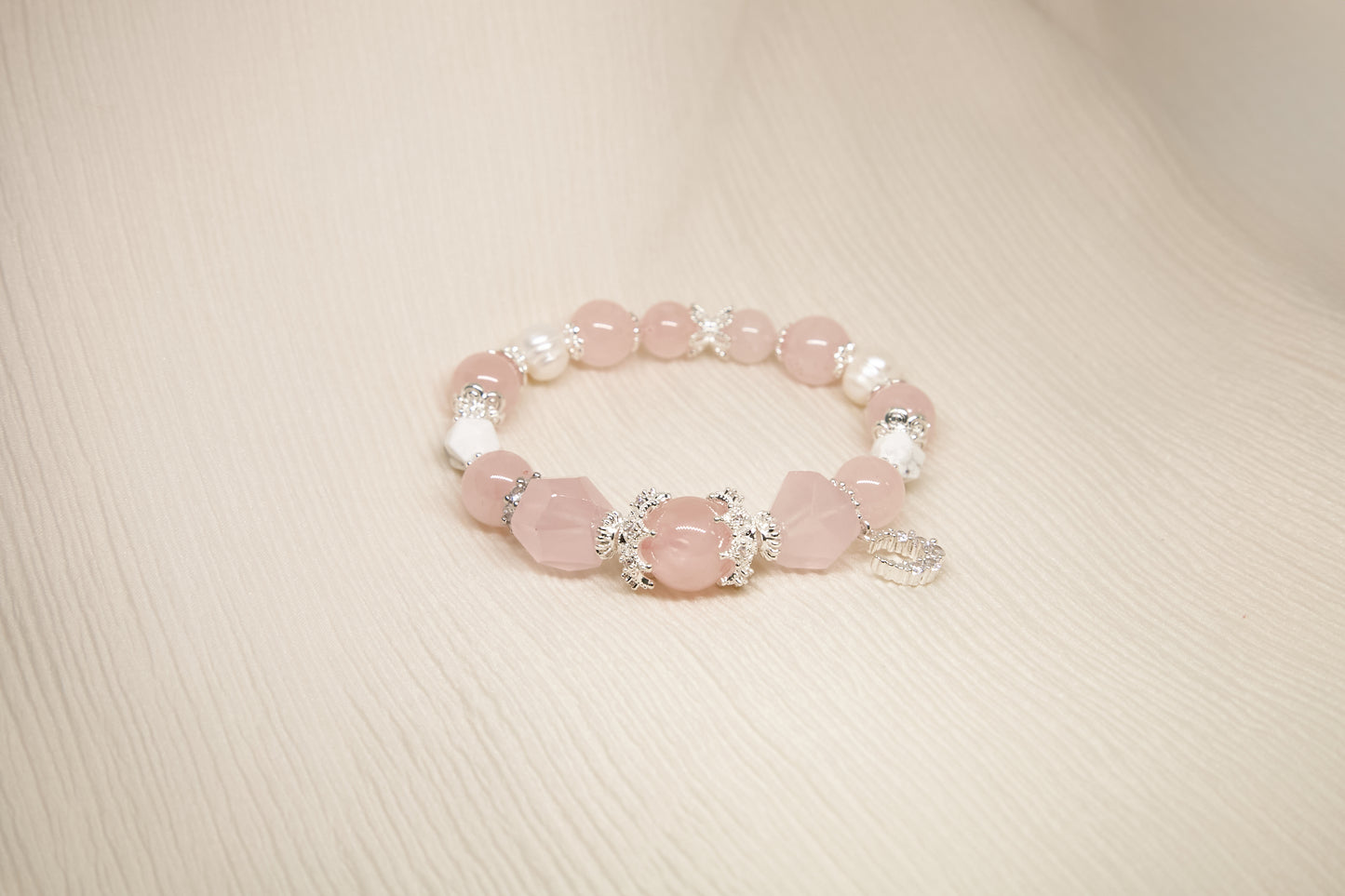 C012-粉晶・淡水珍珠・白松石