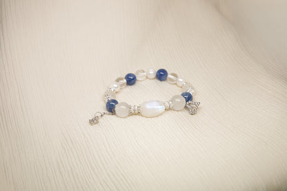 C011-月亮石．白幽靈．藍晶．淡水珍珠