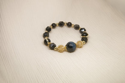 C008-閃電藍虎眼石．銀曜石．金曜石