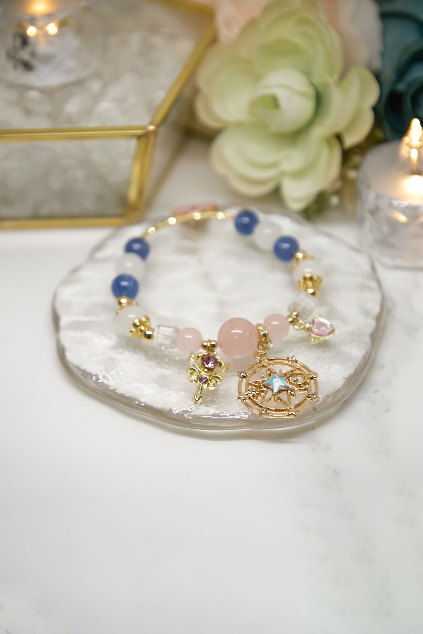 C017-Sailor Moon款-藍晶+白阿賽+粉晶+月亮石