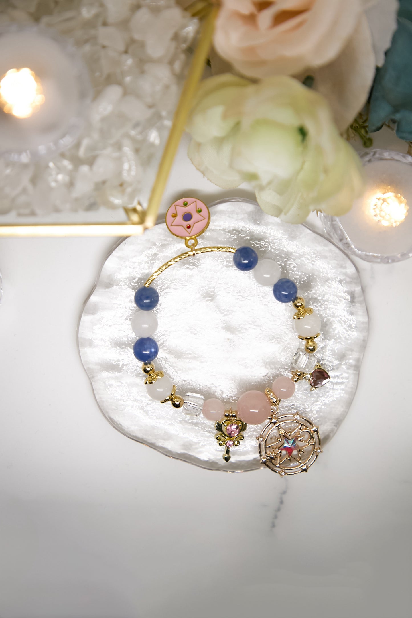 C017-Sailor Moon款-藍晶+白阿賽+粉晶+月亮石