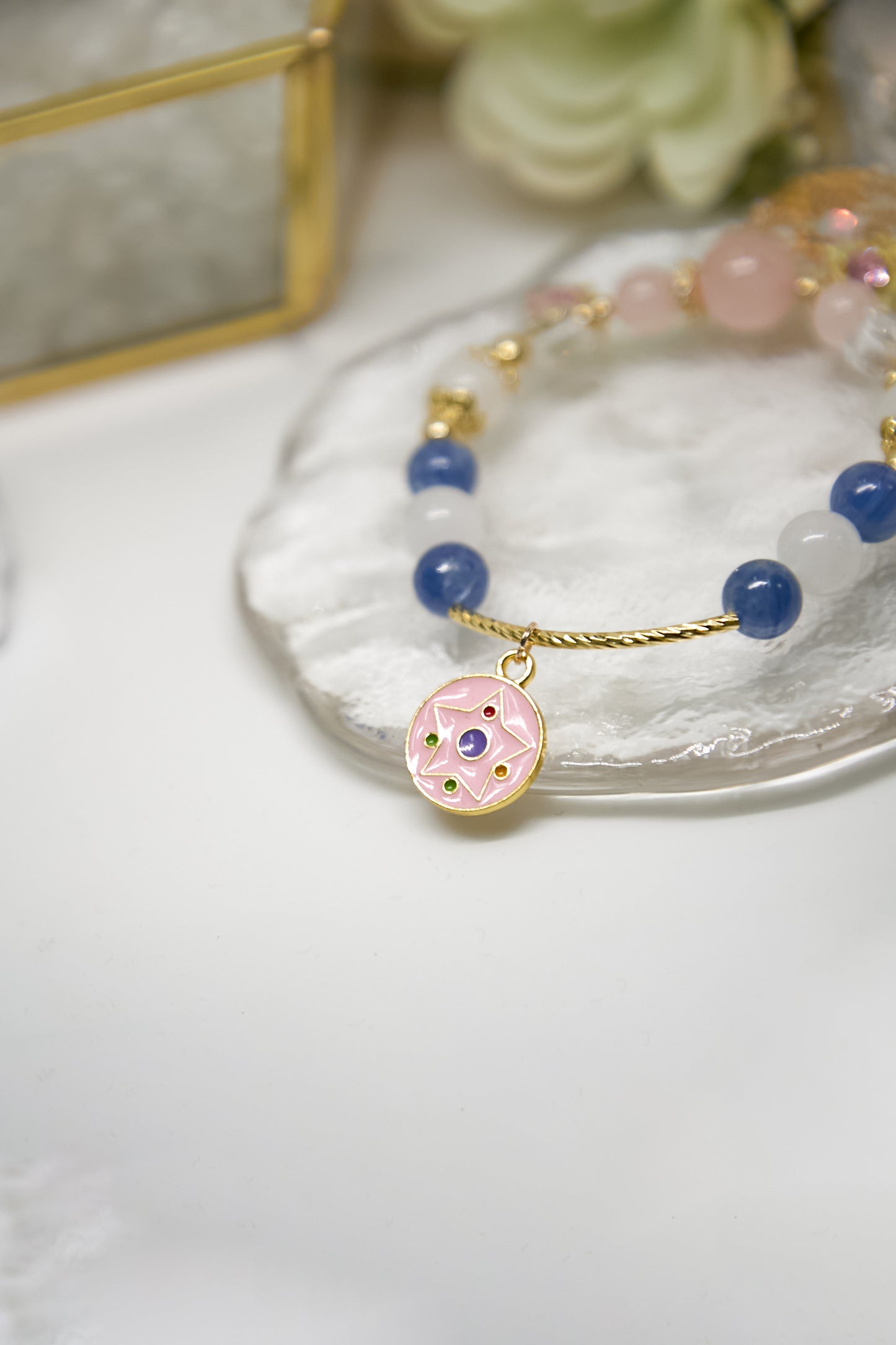 C017-Sailor Moon款-藍晶+白阿賽+粉晶+月亮石